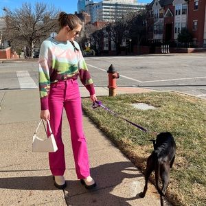 Zara Hot Pink Full Length Zara Jeans